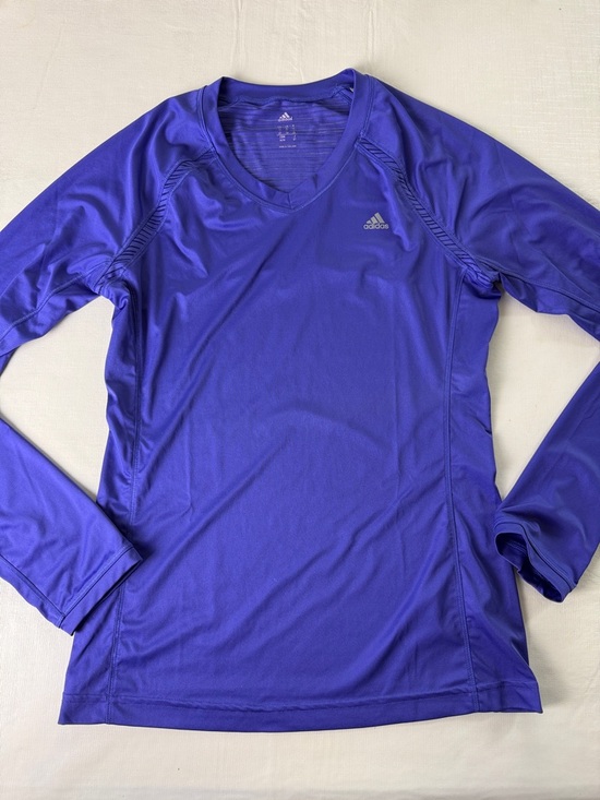 adidas Tops - Adidas Aeroready  Purple V-Neck Long Sleeve Performance Top Size M